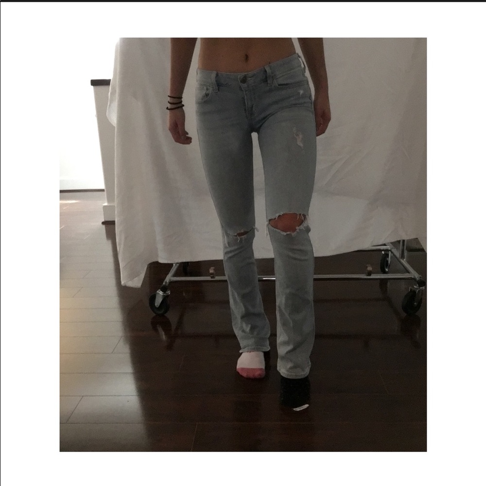 Hollister Light Wash Boot Leg Jeans